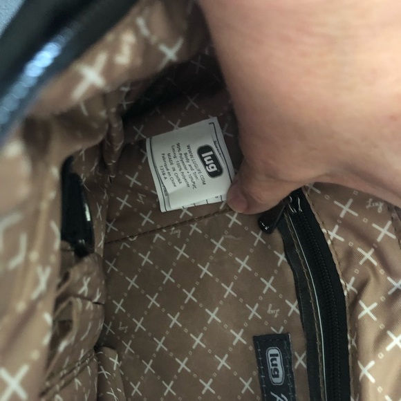 LUG Promenade Nylon Crossbody Bag Black 11X9 Diaper Travel Personal Bag Pockets - Picture 10 of 11